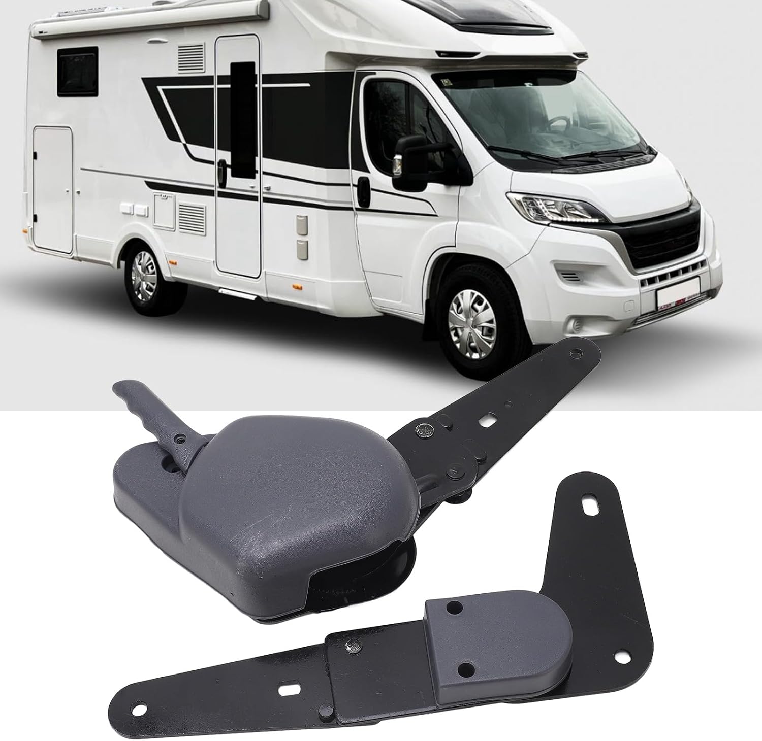 Seat Angle Adjuster Heavy Duty 0 to 180 Degree Adjustable Seat Back Hinge Recliner for RVs Trucks Trailers Construction Vehicles Black Steel Manual Angle Regulator