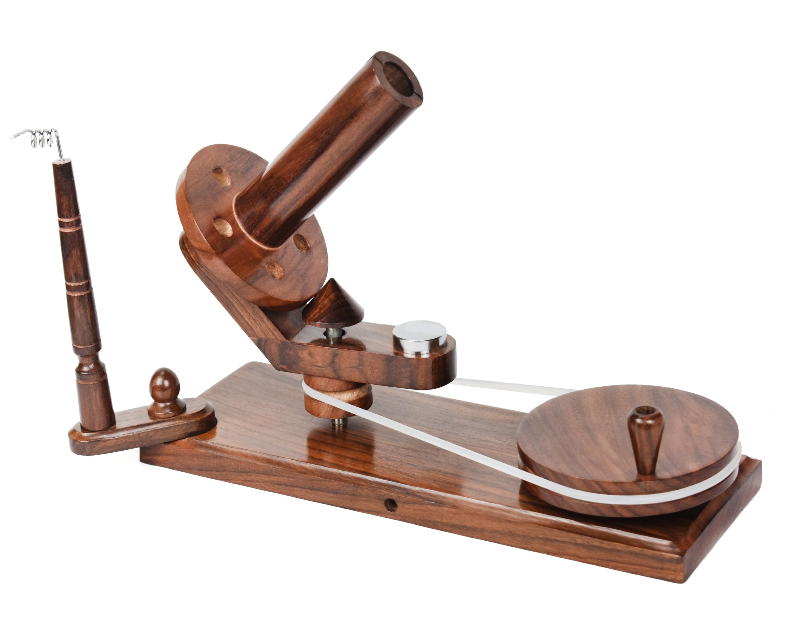 Wooden Yarn Ball Winder & Swift – Handcrafted Rosewood & Beech Yarn Bobbin Winder for Knitting & Crocheting | Umbrella Yarn Swift with Center Pull Wool Holder (Brown, Winder)
