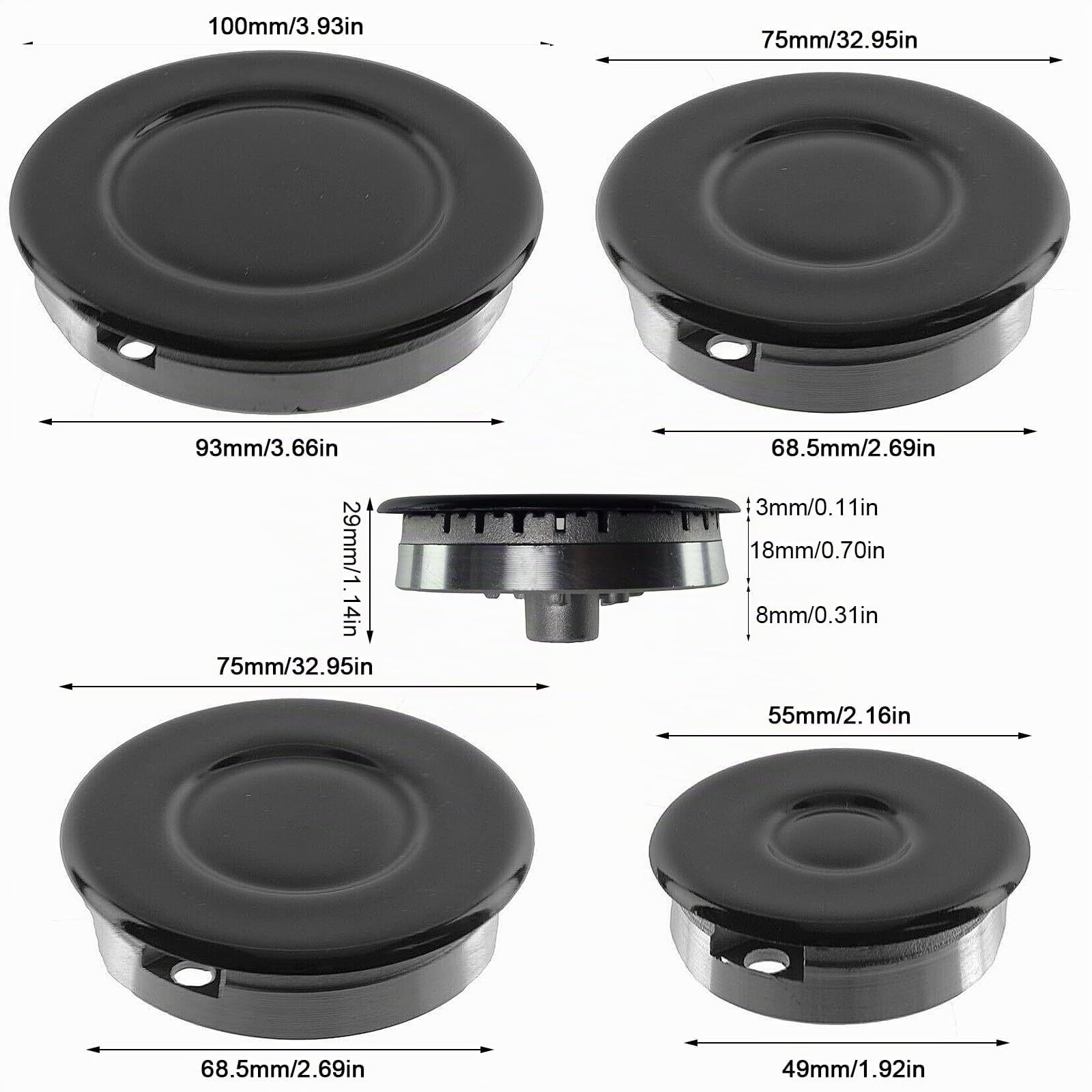 Quemador de gas Corona y tapa de llama para horno, placa de cocina, juego de 8 quemadores + lona para cocinar, hornillo de gas, corona de fuego, tapa de llama, kit