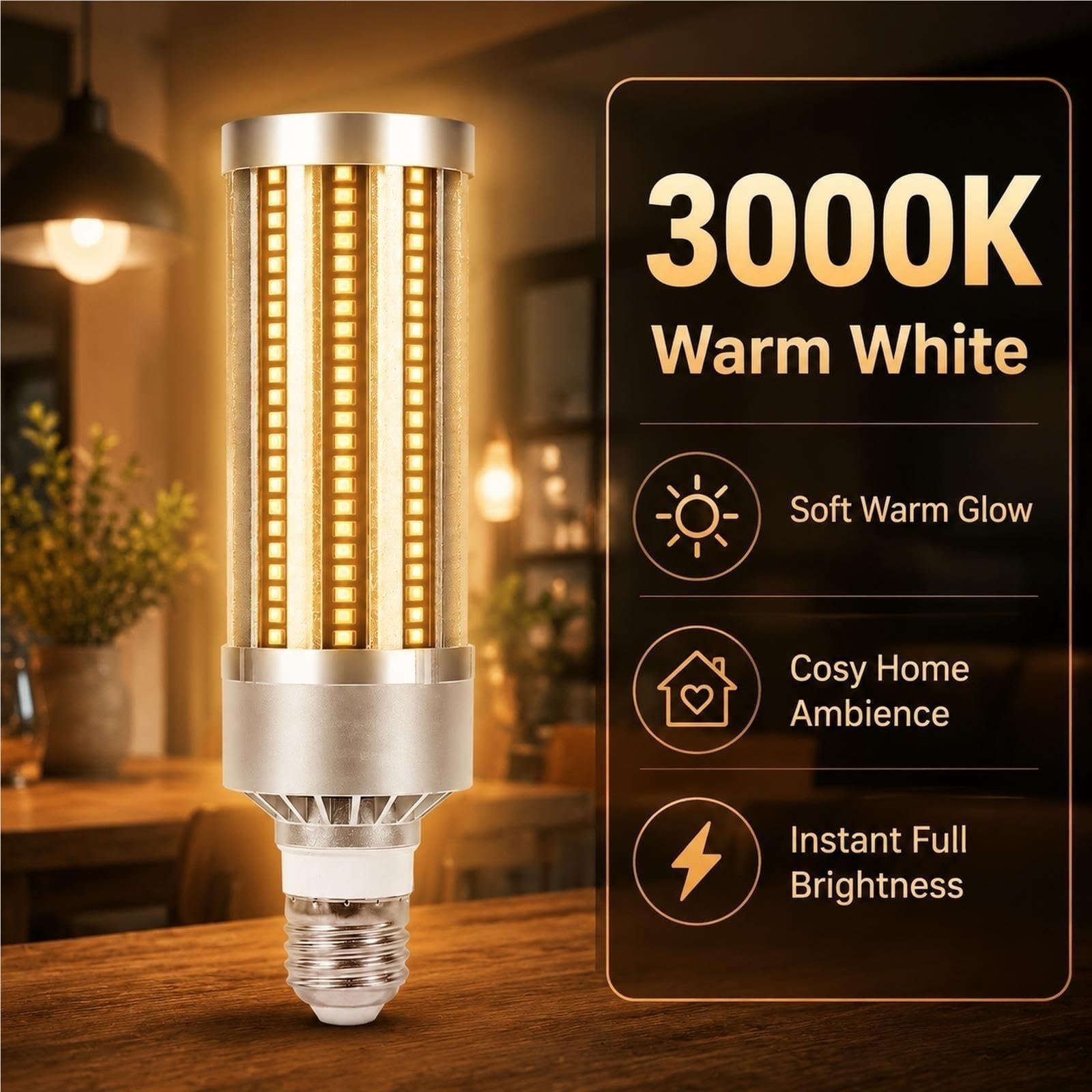 Lampadina LED mais E27 3000K Luce calda 35W Alta potenza Non Dimmerabile