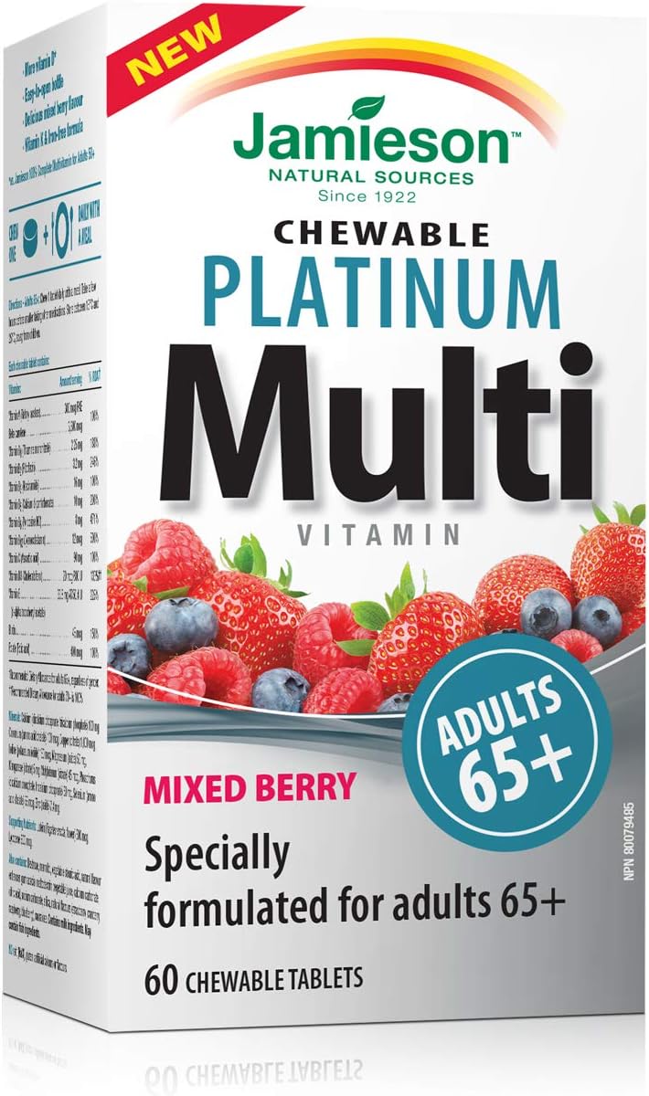 Jamieson Platinum Multivitamin for Adults 65 plus Mixed Berry Flavour