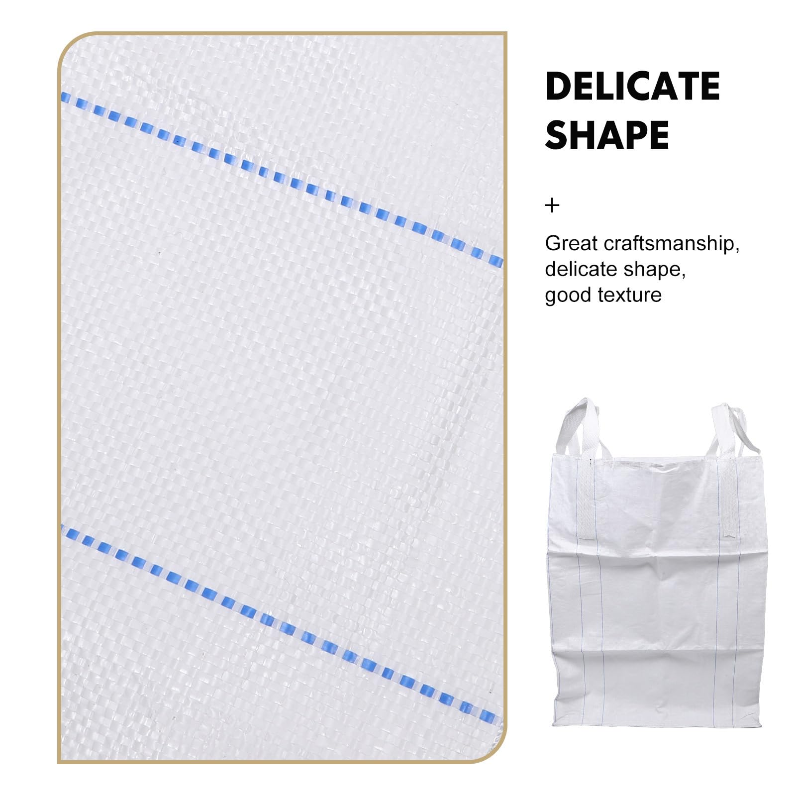 Sacchi big bag FIBC per materiali edili, 1-1,5 tonnellate, per carichi pesanti, sabbia e ghiaia, sacco a fondo piatto con parte superiore a sacca, ideale per cantieri edili, rocce e rifiuti,