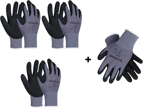 Miniatura 1 de DA&LIU Guantes de trabajo de seguridad Nitirle, guantes de trabajo de nailon para pantalla táctil con agarre, guantes de jardinería de microespuma