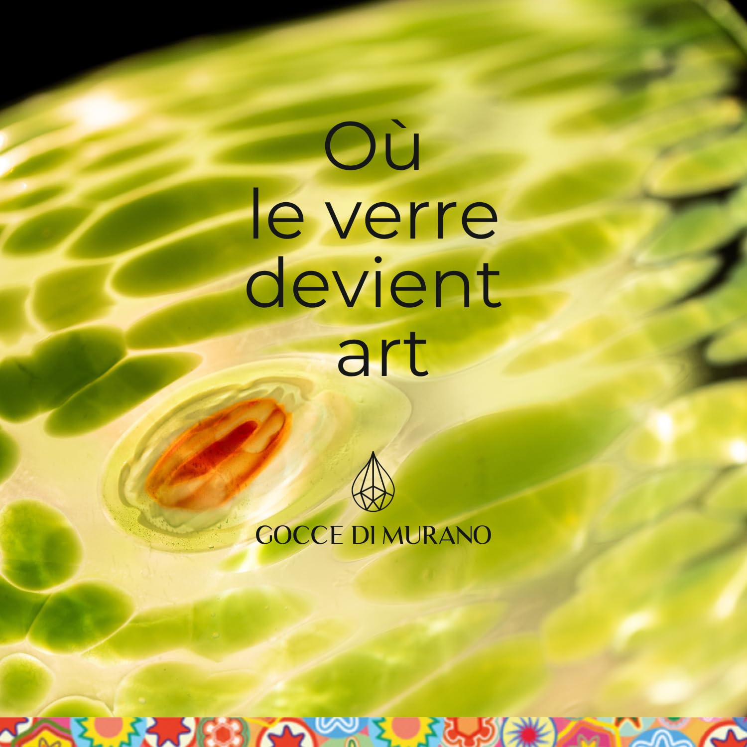 Gocce di Murano 2 verres en verre de Murano soufflé et travaillé à la main 300 ml – verres à eau verre arc-en-ciel pluie – verres raffinés et élégants