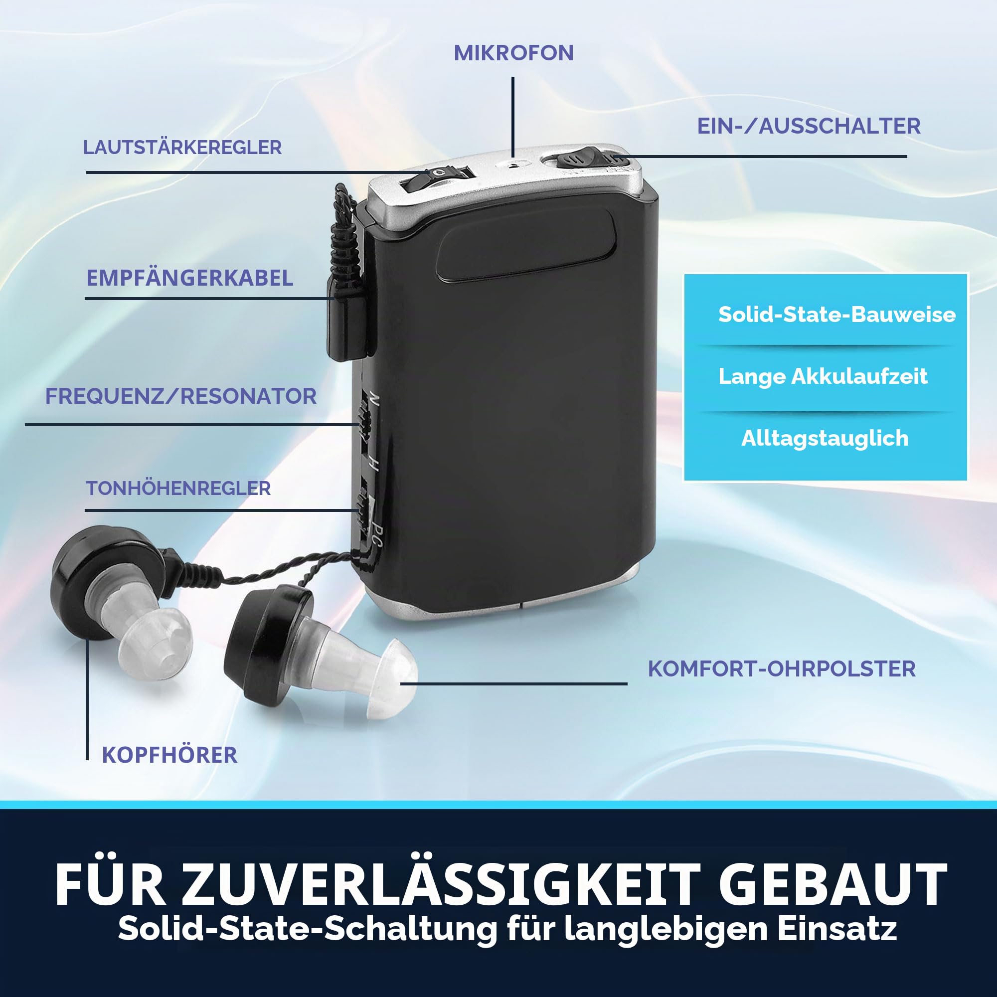 Medca mit duo ear plus, extra Kopfhörer- und Mikrofonset, persönlich für Gehbehinderte und Schwerstbehinderte