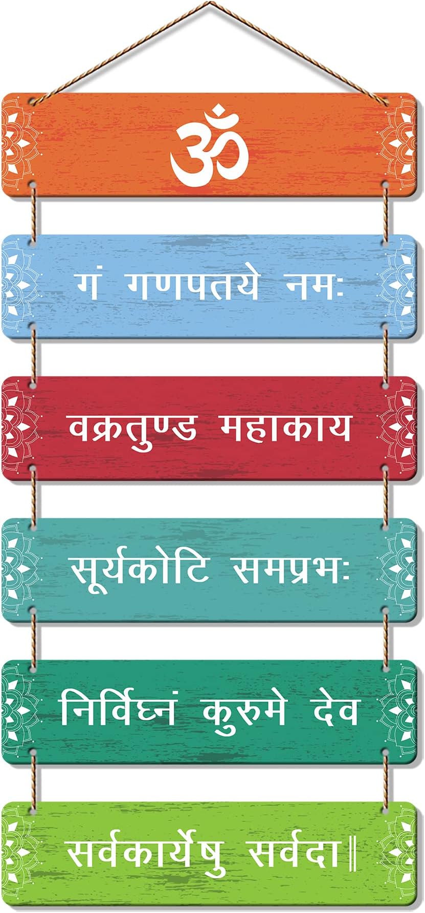 Artvibes Decorative Wall Hanging Wooden Art Decoration item for Living Room | Bedroom | Home Decor | Gifts | Quotes Decor Item | Wall Art For Hall | Mdf Wall Decoration, Set of 6(WH_3218N)