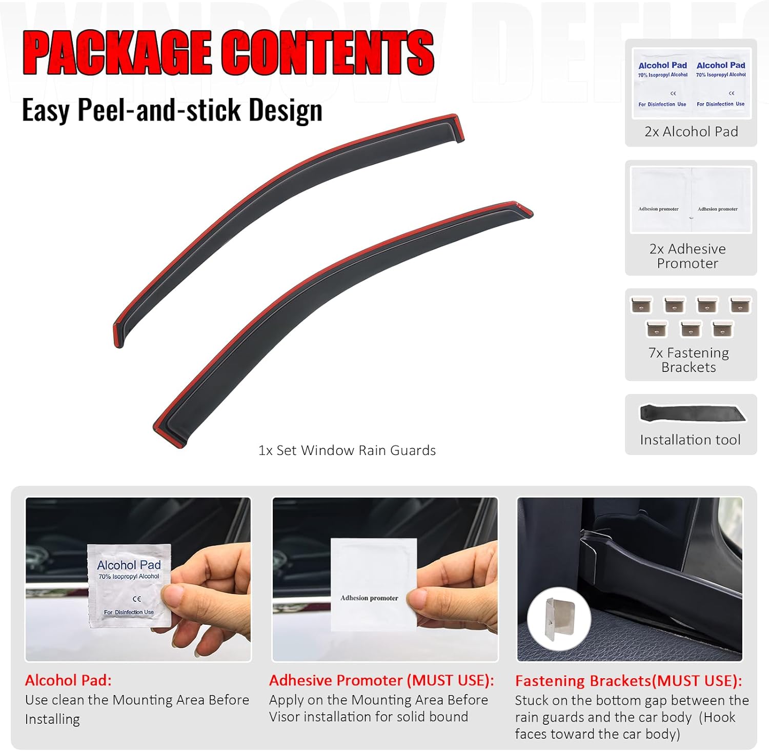 IKON MOTORSPORTS in Channel Window Visors Compatible with 2004-2008 Ford F-150 Standard Cab, Slim Style Acrylic Smoke Rain Guards, Side Window Wind Deflectors 2PCS