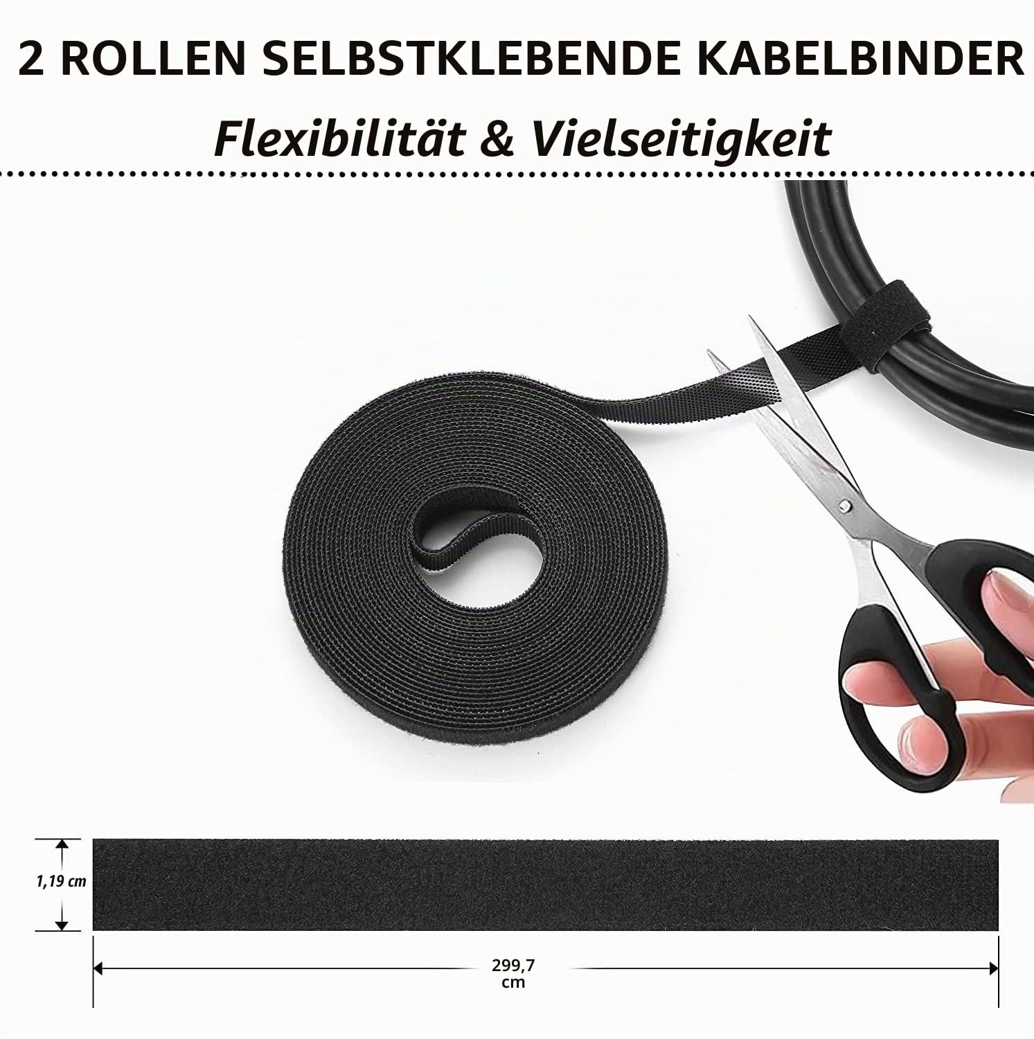 192-teiliges Kabelmanagement-Set, 4-Draht-Organizer-Hülse, 11 Kabelhalter, 35Kabel-Clips, 10 + 2 Roll-Kabel-Organizer-Gurte und 100 Befestigungs-Kabelbinder für Computer-TV unter dem Schreibtisch