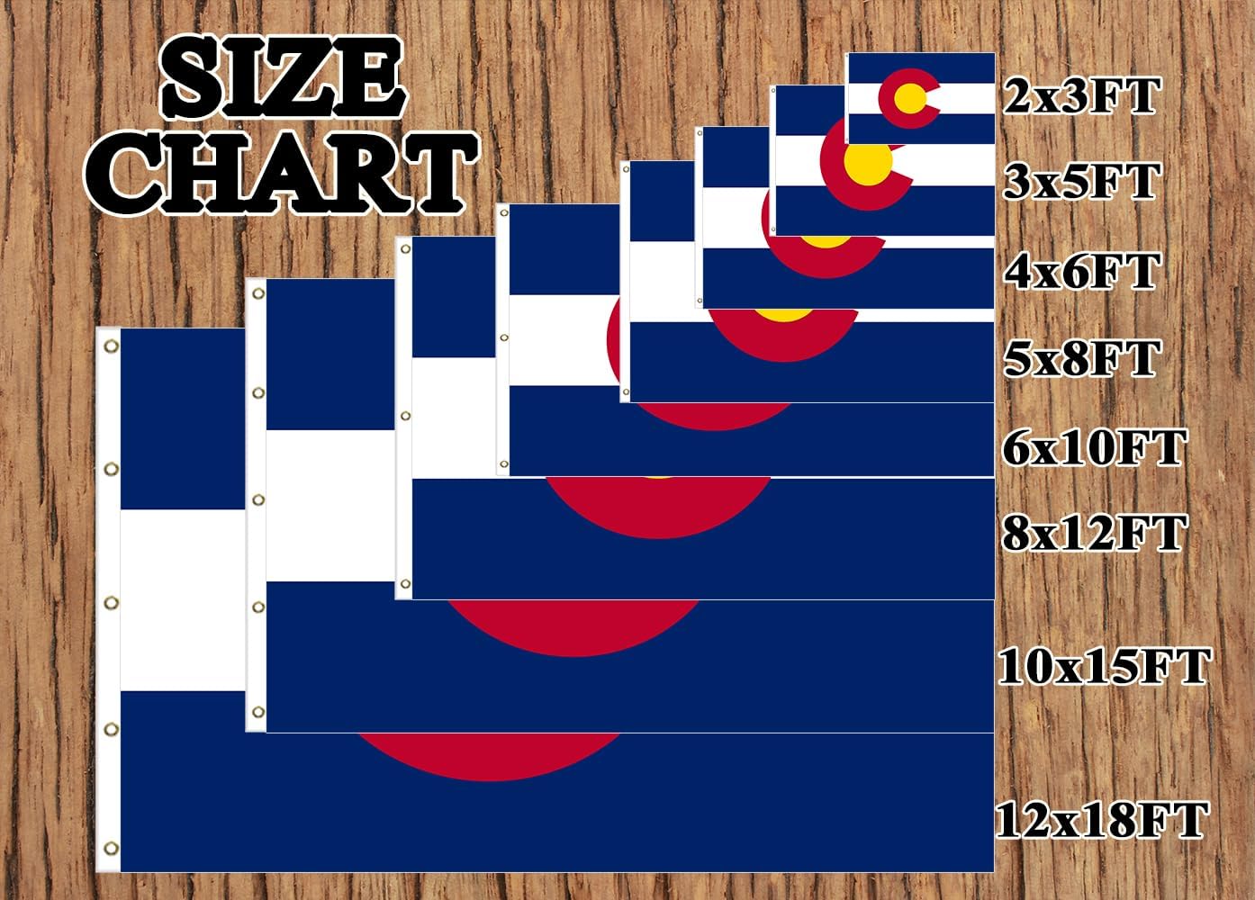 Colorado State Flag 2x3FT CO Flags Vivid Color Fade Resistant Polyester with Brass Grommets Gifts and Room Decor Indoor Outdoor