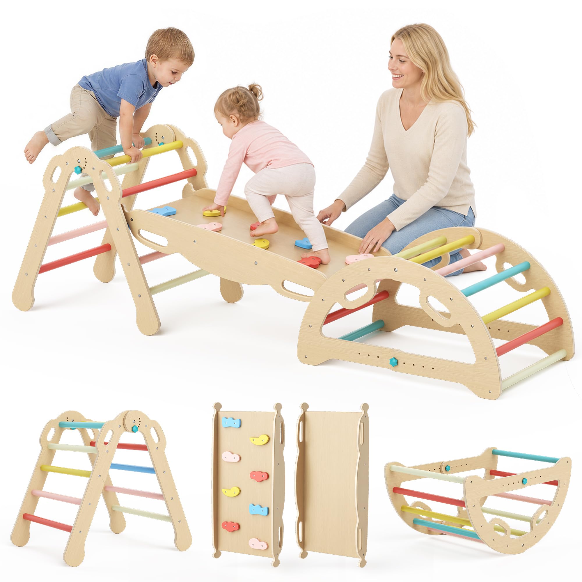cossy Climbing Frame for Toddler,7 in 1 Foldable Indoor Climbing Frame