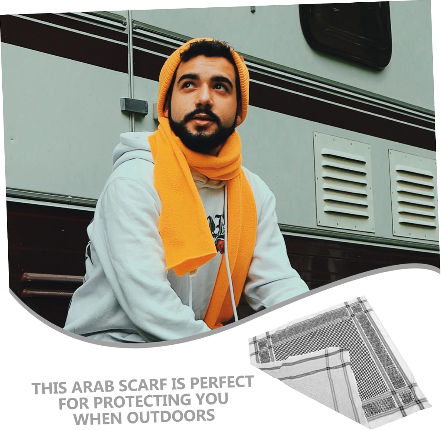 Men's Wide Range Application Scarf Arab Dubai Tourism Middle East Shemagh Lightweight Breathable Fashionable Headwear