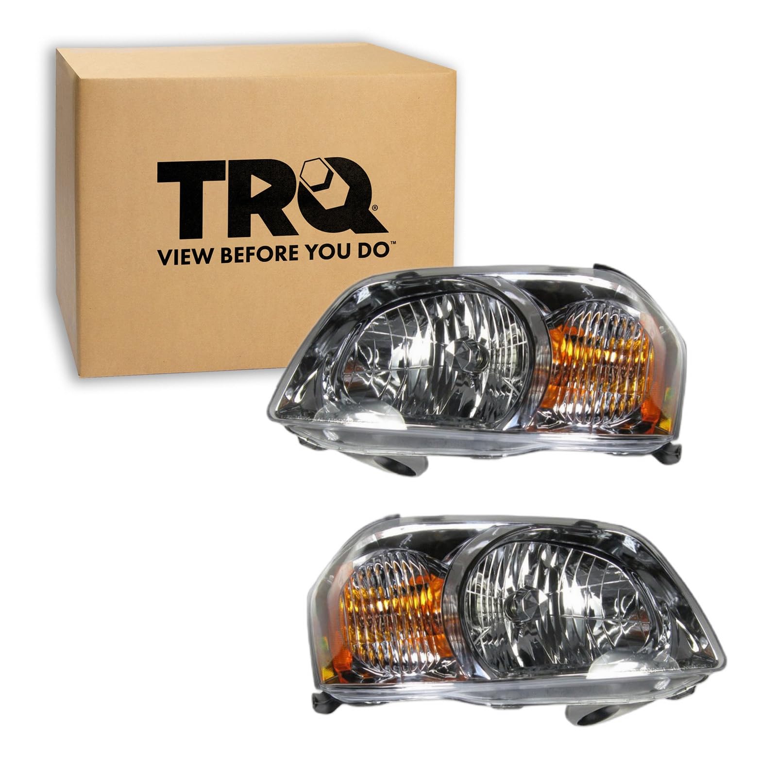 TRQ Headlight Assembly Set MA2502131 MA2503131 Compatible with 2005-2006 Mazda Tribute