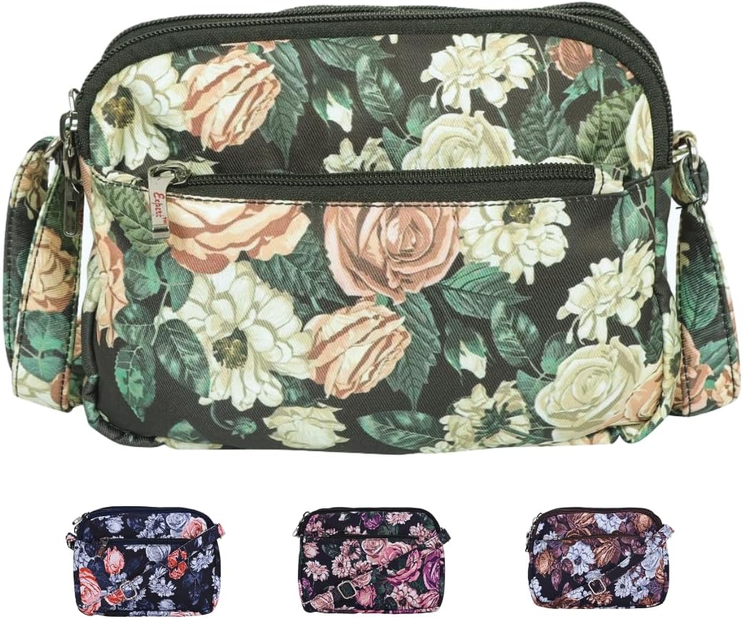 Sling Bag for Women and Girls Stylish with floral Print - Gift for Ladies and Girls (Multicolor)