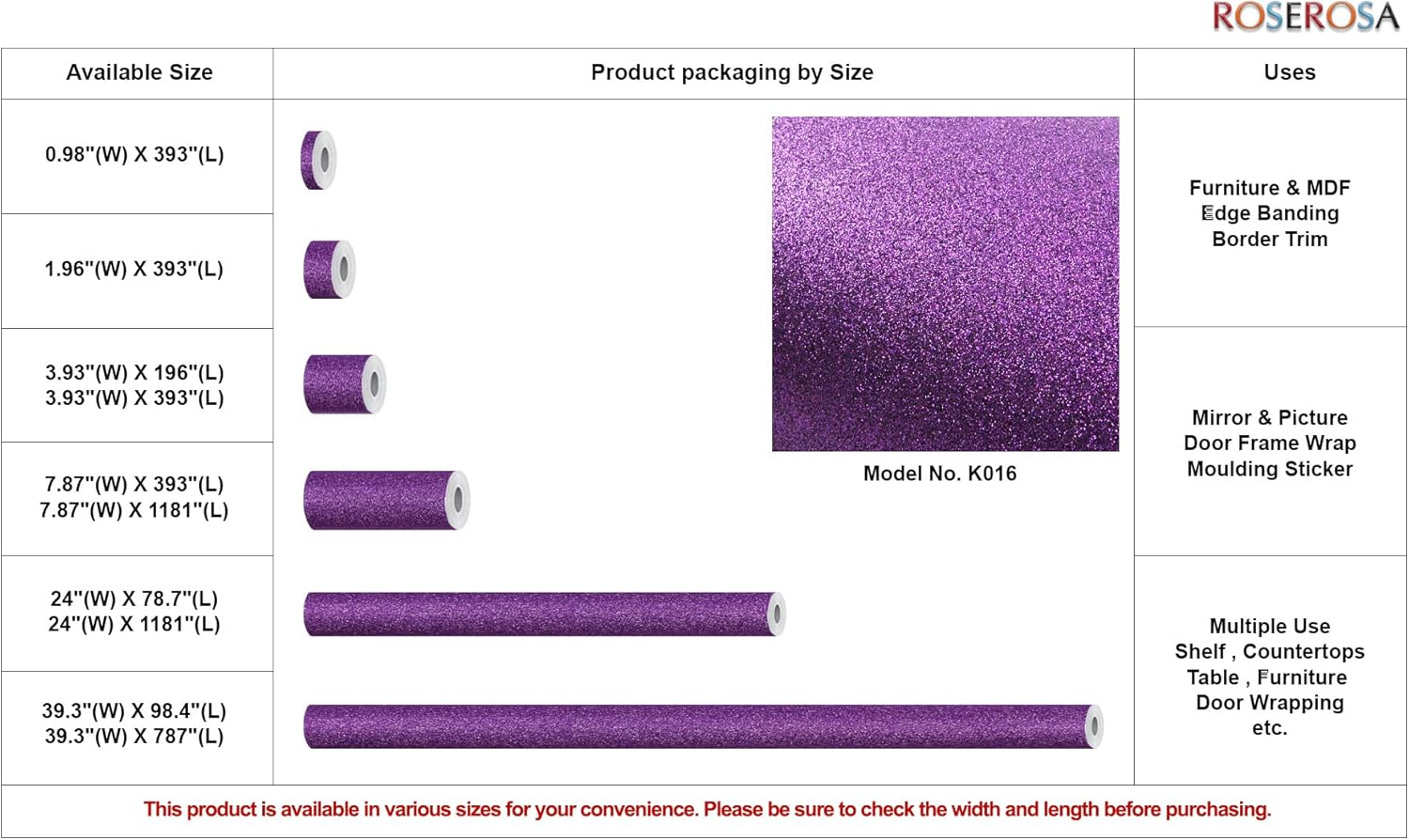 ROSEROSA Peel and Stick Glitter Sand Textured Architectural Film Self-Adhesive Vinyl Wrap Interior Decoration Furniture Refurbishment Wall Covering Border Molding Trim K016