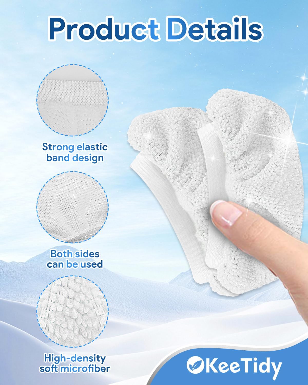 25 Pack Universal Steam Mop Pads Microfiber Cloths Compatible with Bissell Steam Shot Cleaner fit for PurSteam fit for Wagner Spraytech fit for McCulloch Handheld Steam Cleaner Accessories