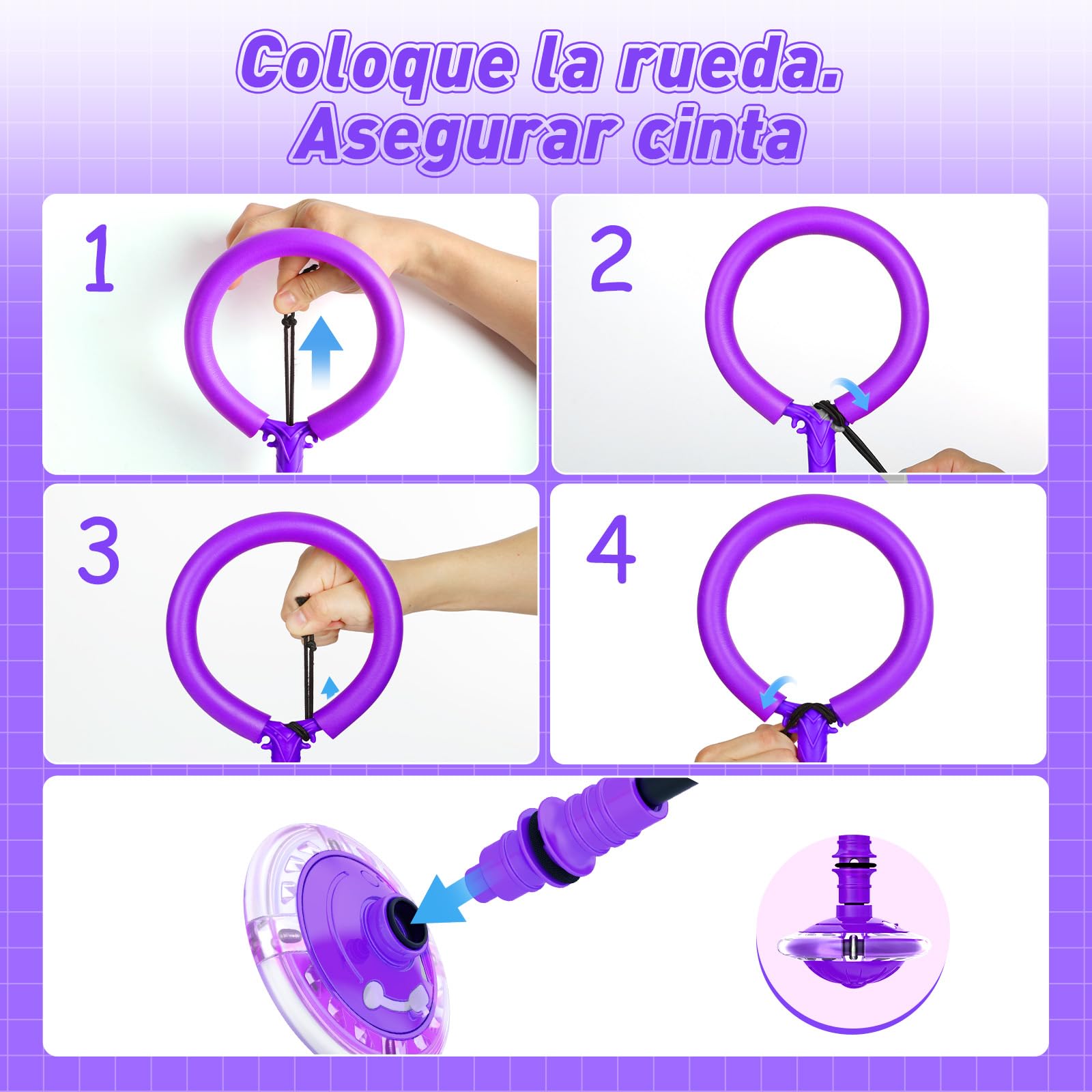 Bola de Salto de Tobillo Juguete Niña 6 7 8 9 10 11 Años Recargable Skip It Luminoso Regalos Juegos Niñas Bola Saltarina para Niños con Conteo de Vueltas Conteo de Calorías Conteo de Tiempo Violeta