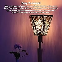 Vista 3 de Akozon Pantalla de lámpara moderna escandinava E27 E26 de hierro forjado hexagonal tallada para dormitorio mesita de noche Deco ion