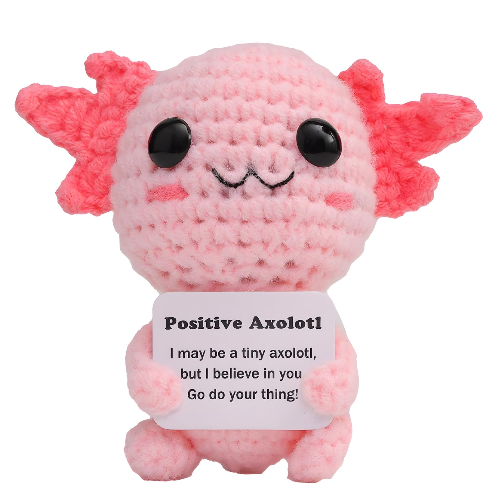 Mnuwoee Positive Crochet Animals Axolotl Gifts Pocket Hug Emotional Support