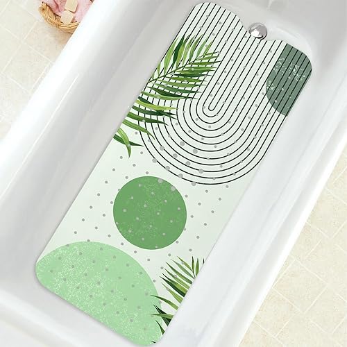 Miniatura 45 de Tapete para bañera antideslizante, Shark, tapete extra largo para bañera y piso de ducha con ventosas y agujeros de drenaje para adultos, niños y