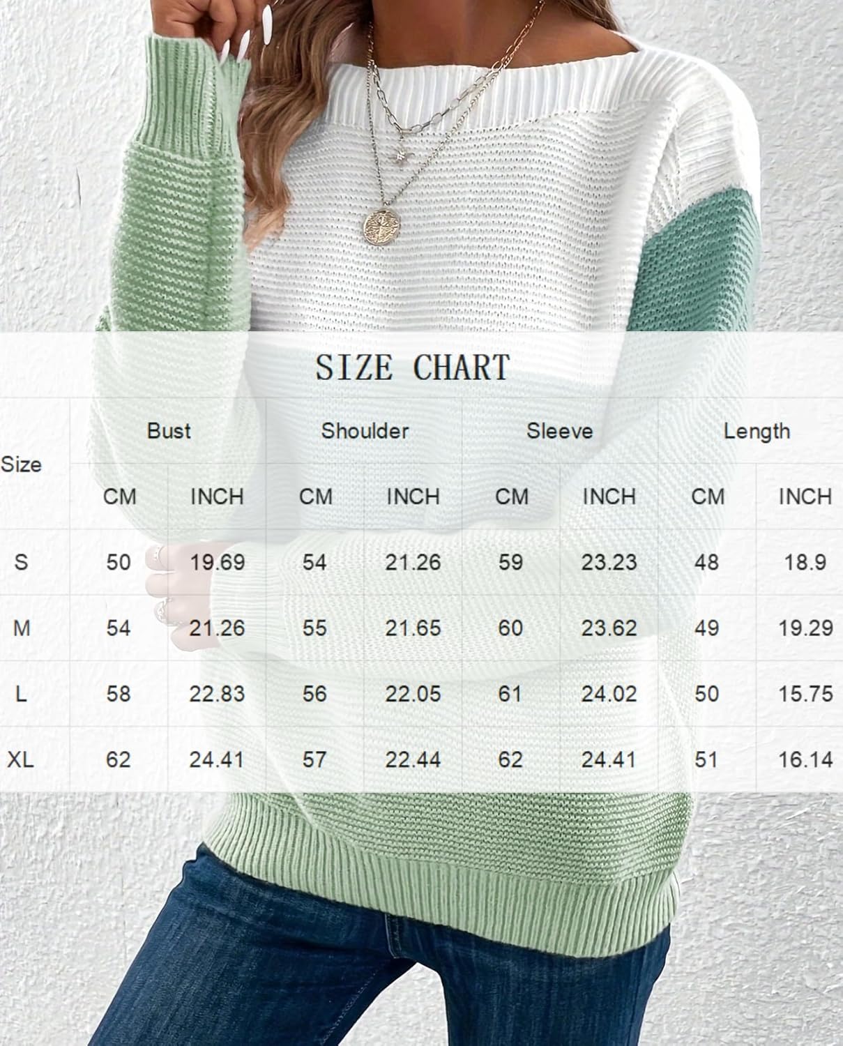 LIZALIG Women's Striped Color Block Sweater Long Sleeve Crewneck Casual Loose Fit Soft Knit Sweater Pullover Tops - Image 6