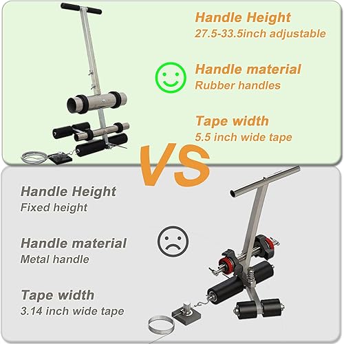 Miniatura 2 de Máquina de marcado manual de cinta de empuje manual Aplicador de cinta de piso con rodillo de goma para marcado de carriles y canchas Máquina