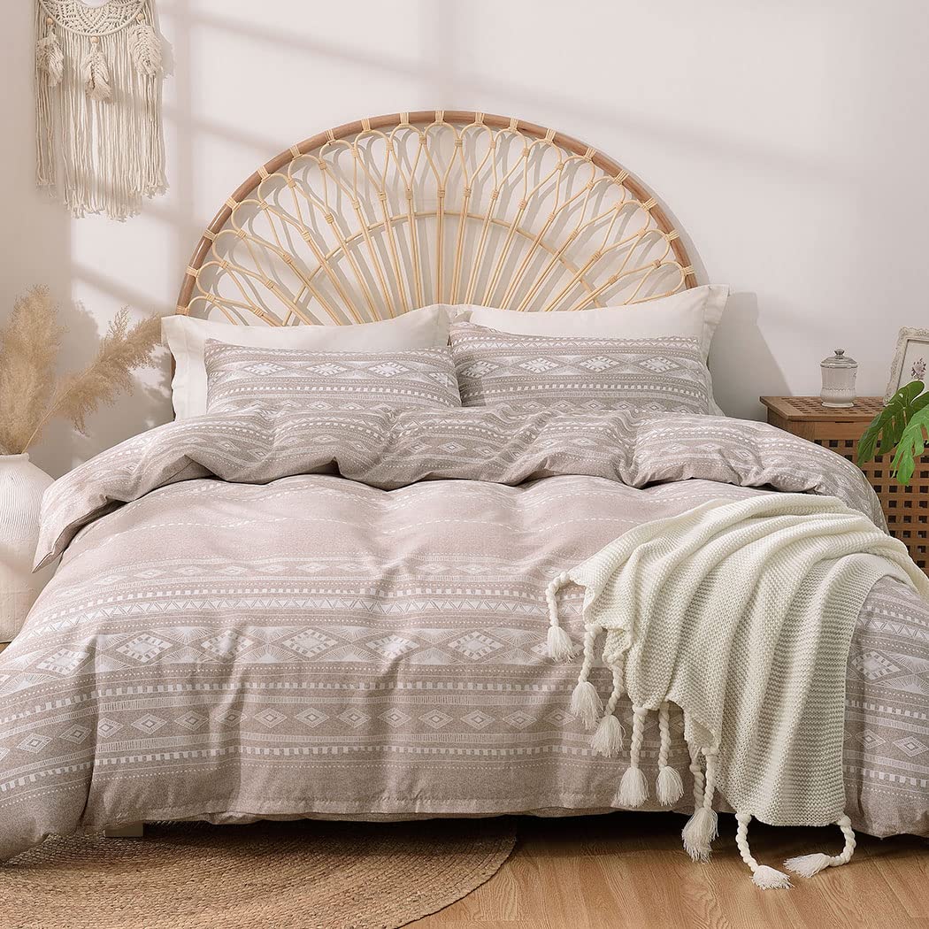 Tokokimo 4PCS Duvet Cover Sets King Size Bedding Sets, Botanical Branches Printed Grey Kingsize Duvet Cover Sets with Pillowcases and Extra Fitted Sheet, Soft Microfiber King Size Bedding Sets — view 103