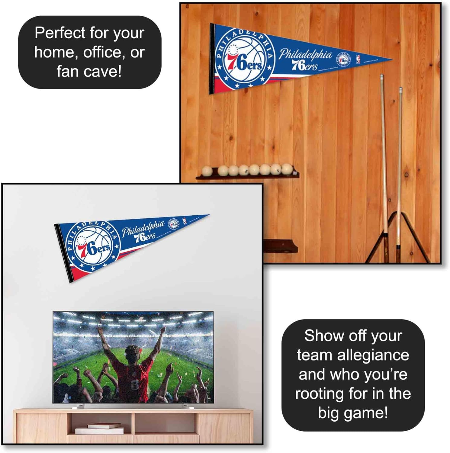 Philadelphia 76ers Pennant Full Size 12 in X 30 in