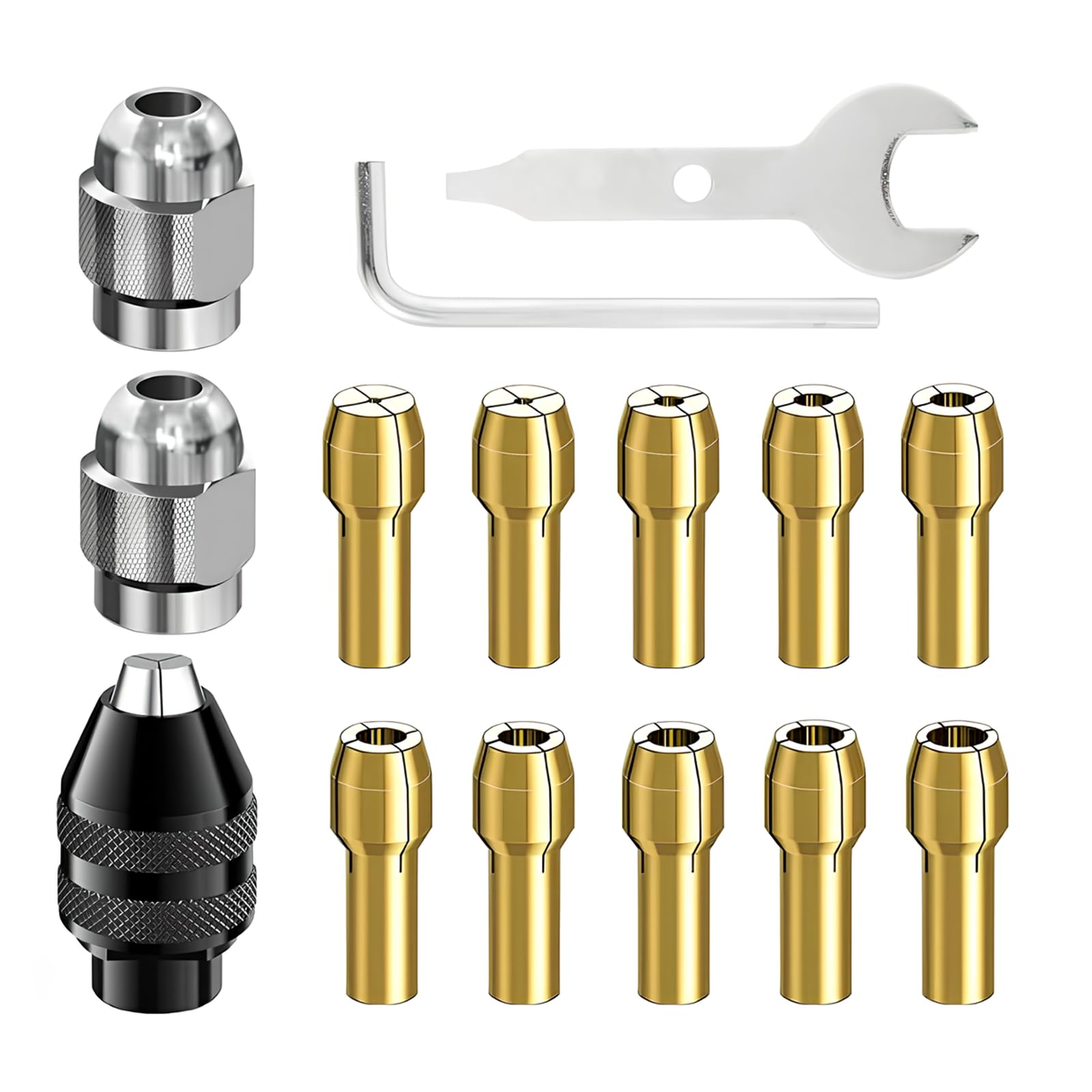 Ninnyi 15PCS 4486 Multi Tool Accessories Set for Dremel Chuck Collet Kit