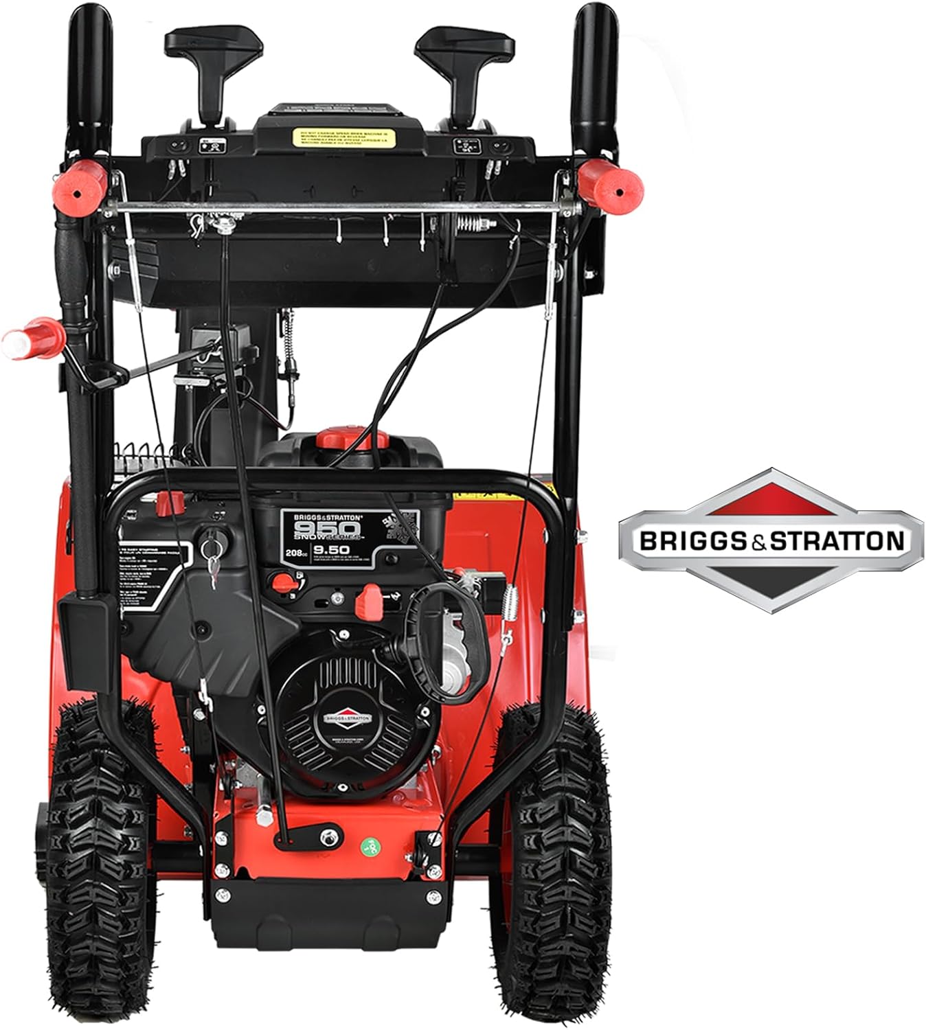 PowerSmart 26-Inch Self Propelled Two-Stage Snow Blower Gas Powered 208cc Briggs and Stratton Engine with Electric Start, Handle Warmer, One-Handed Operation