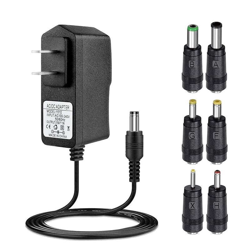 Carregador de Fonte 15 V 1 A com 6 Adaptadores para Jump Starter Automotivo GGRD