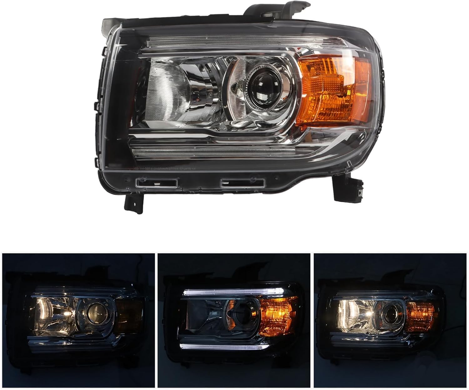 Left Side Front Headlights Assembly Compatible with 2015-2022 Canyon w/Daytime Running Light Bulb Driver Headlamps 84328814