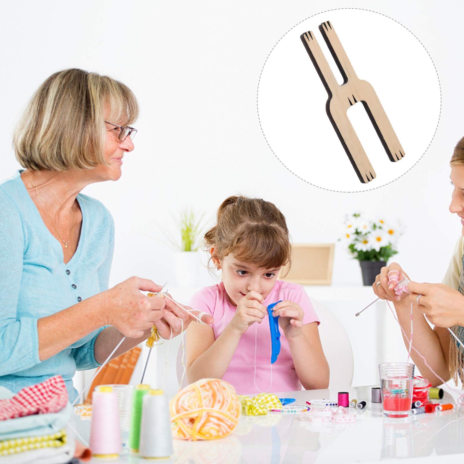 Set Fourchette Lucet En Bois - Outil De Tressage Diŷ Pour