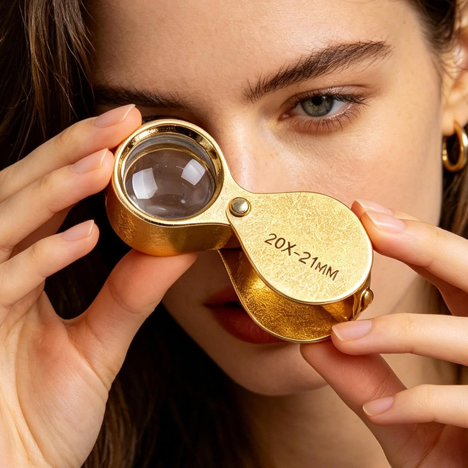 Foldable Loupe Magnifier, Waterproof Magnifying Glass, 0.78inch for Close Up Reading, High Precision Lens for Jewelers Coin Stamp Focus Tool for Small Print Hobby Professional Use