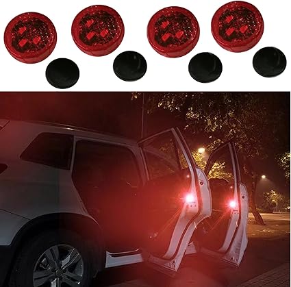 Amazon Co Jp 車のドア警告ライトストロボ点滅リフレクターユニバーサルライトランプ磁気アンチ衝突 4pcs 車 バイク