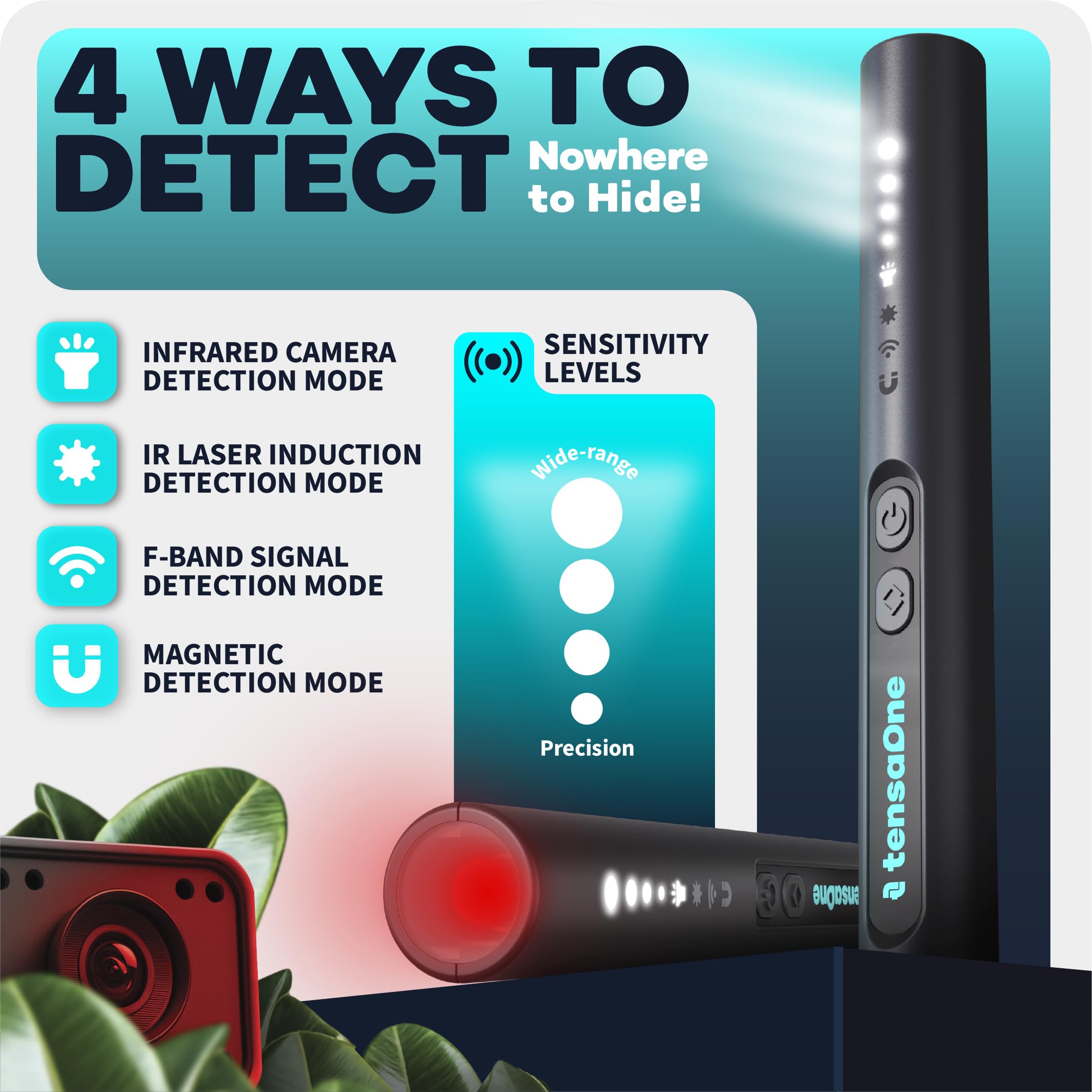 Detectores de cámara oculta: pequeño anti espía audio video GPS Tracker RF detector para cámaras inalámbricas y dispositivos de seguimiento de automóviles - Mini bolígrafo de viaje para 8