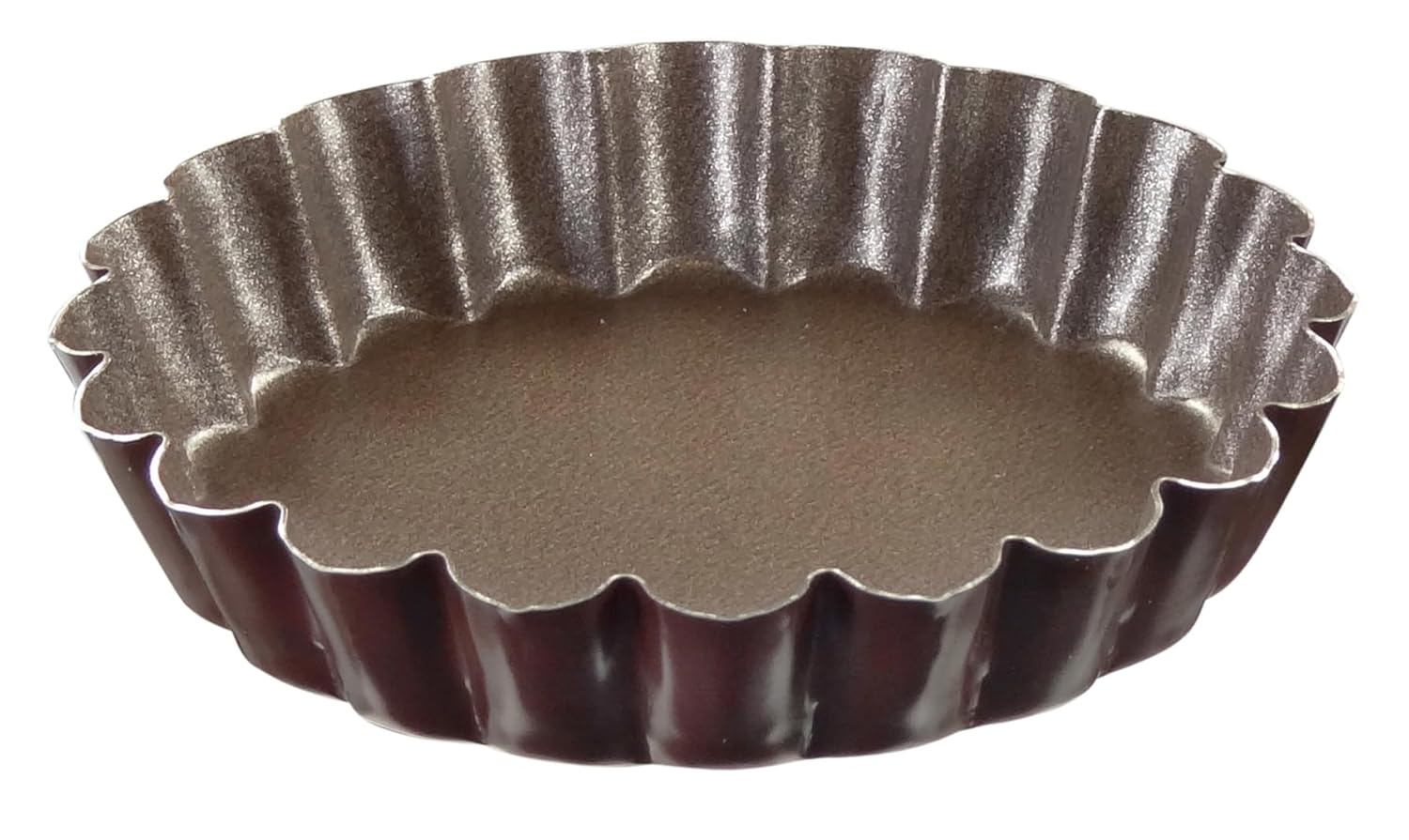 Louis Tellier 293530 Tart Mould, 2.36" Dia. x 0.39"H, Round, Fluted, Non-Stick, (Pack of 12)