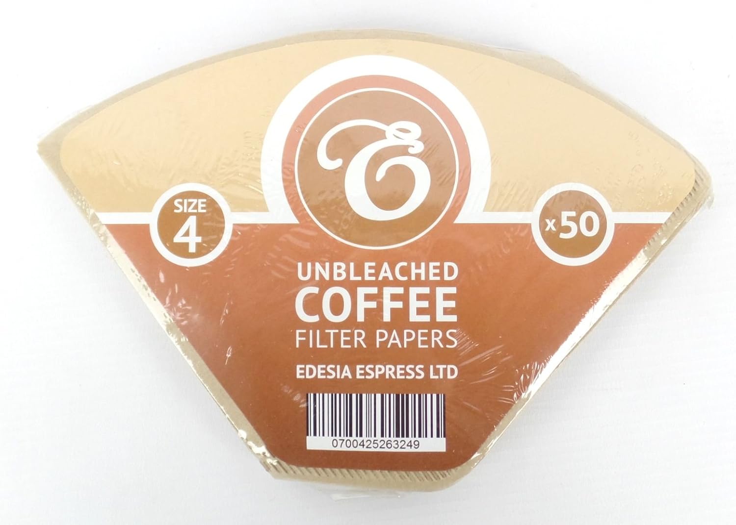 40 Size 4 Coffee Filter Paper Cones, Unbleached by EDESIA ESPRESS