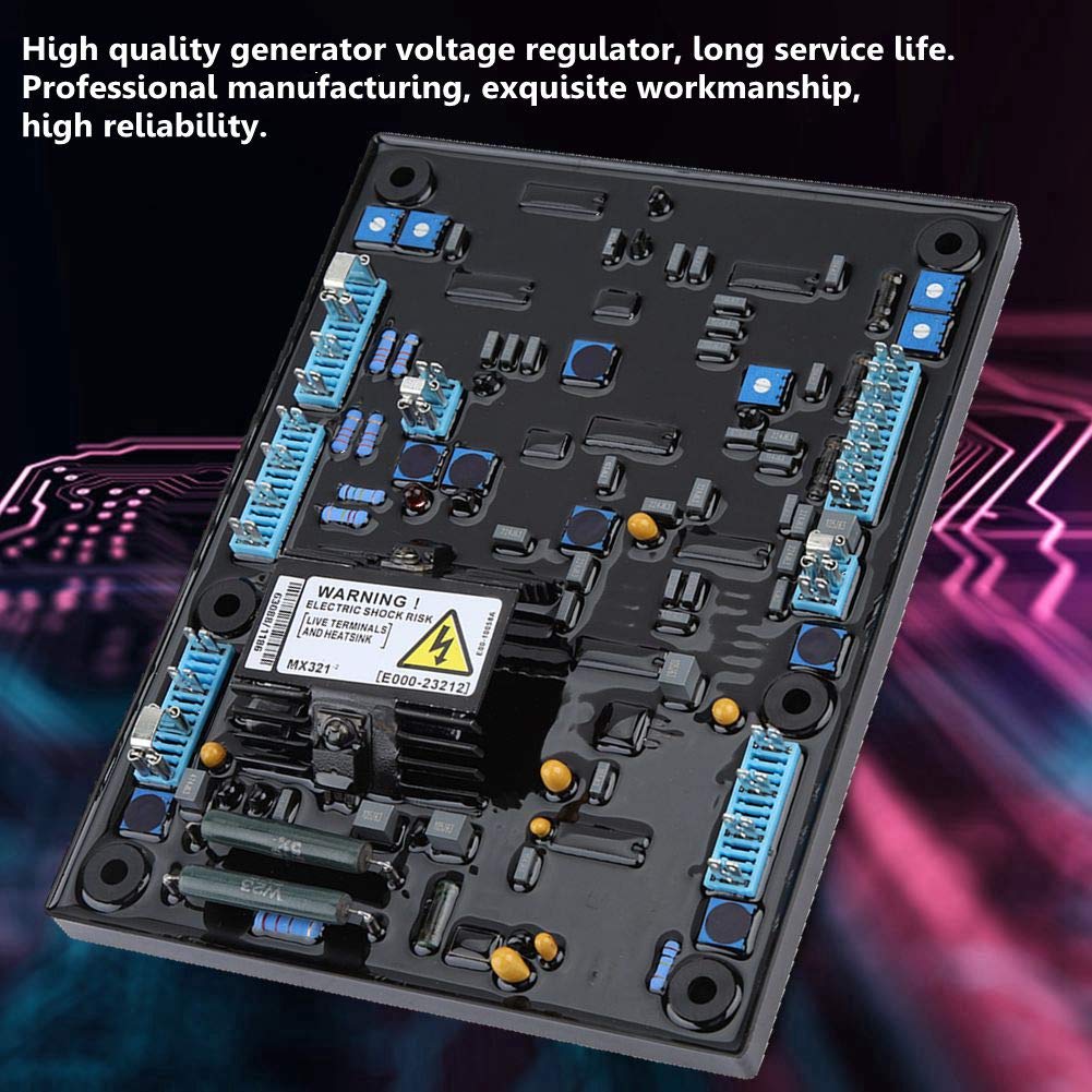 Regolatore di tensione, MX321 AVR Regolatore di tensione automatico con funzione di protezione integrata a bassa velocità, sovraeccitazione, sovratensione, sovracorrente, LAM
