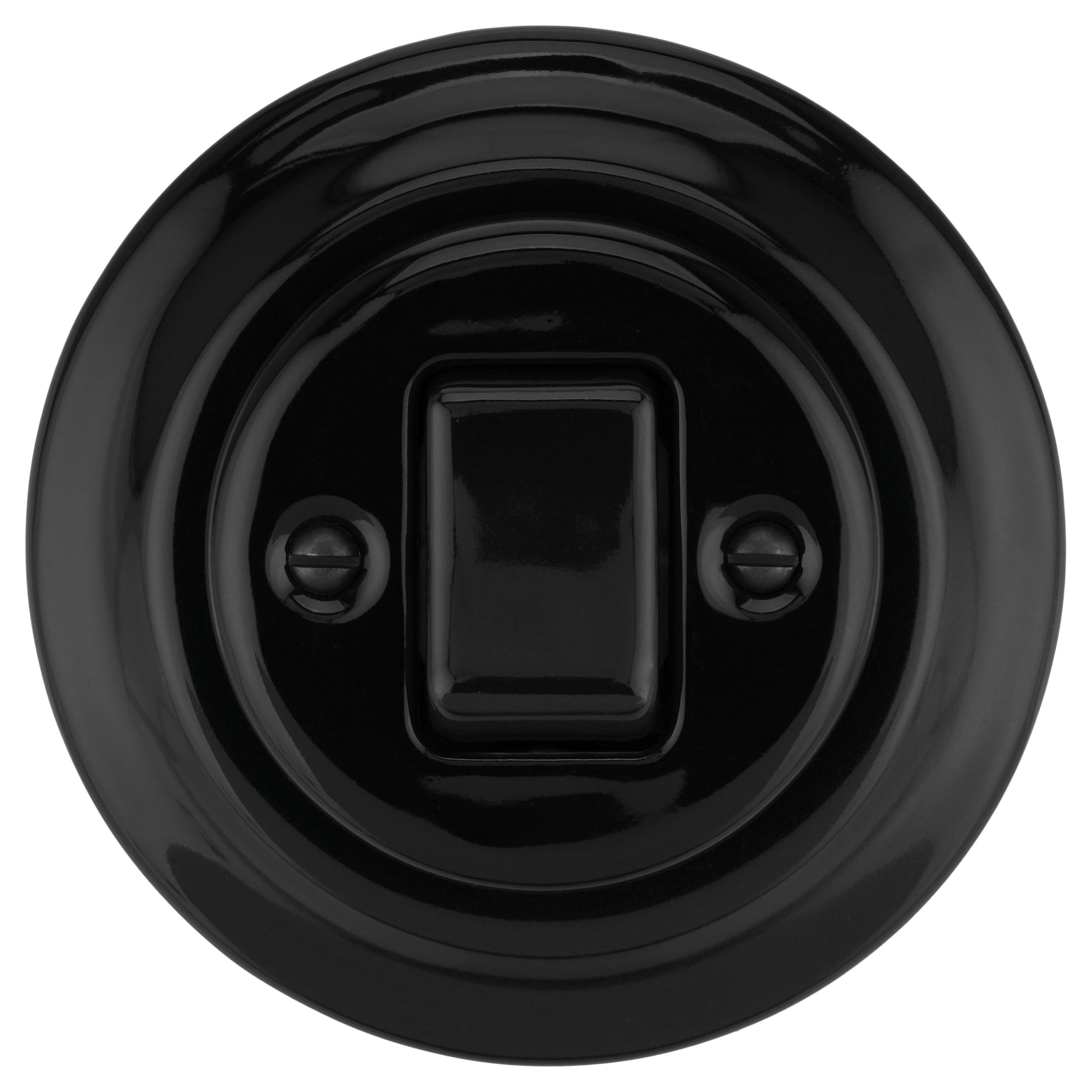 Unterputz Porzellan Retro Kreuzschalter, All-in-One, Serie PR1 schwarz