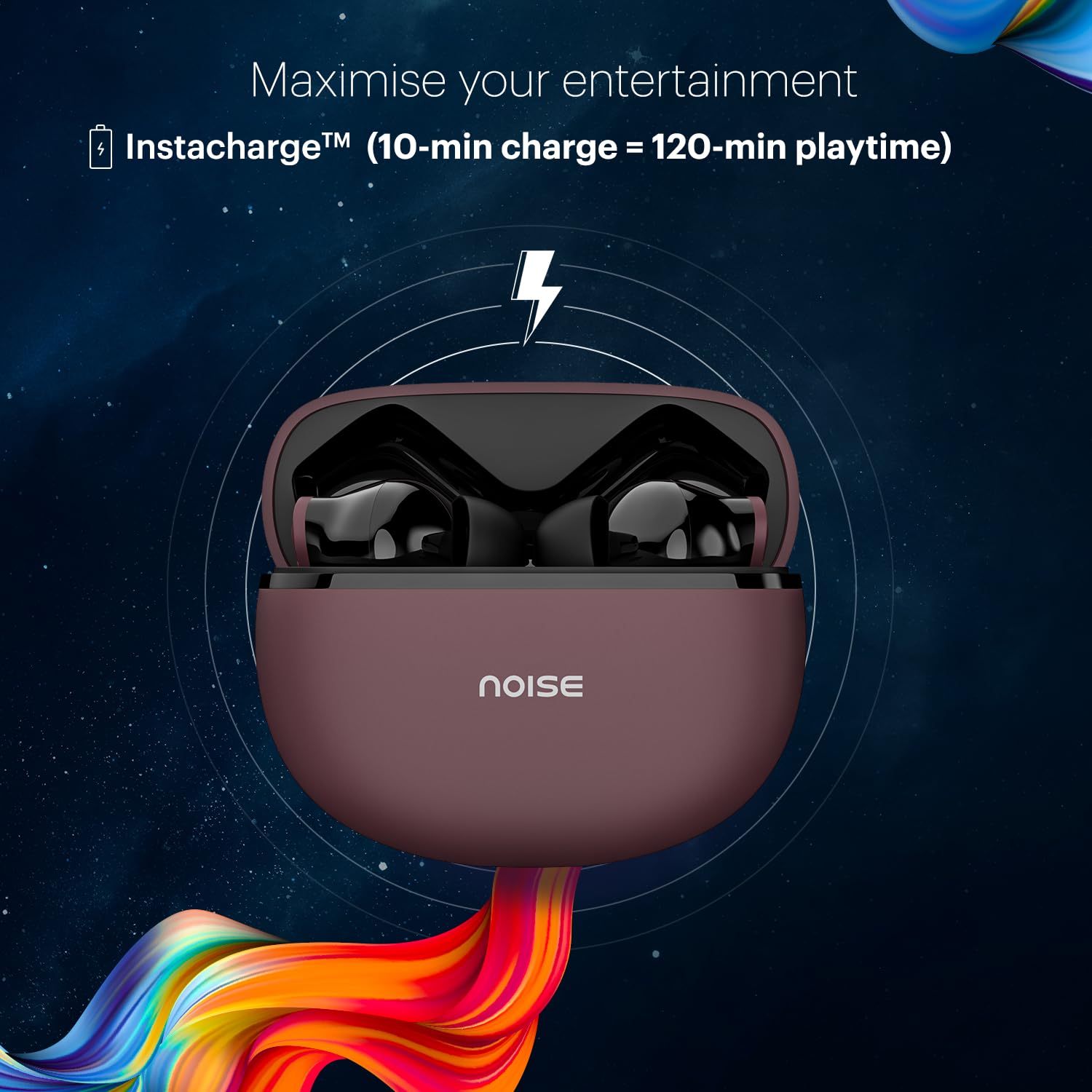 Noise Buds VS102 Plus Wireless Earbuds, Bluetooth Earbuds with 70H Playtime, Quad Mic ENC for Clear Calls, 11mm Drivers, Deep Bass, Instacharge, Bluetooth v5.3 (Deep Wine) — Amazon image 6