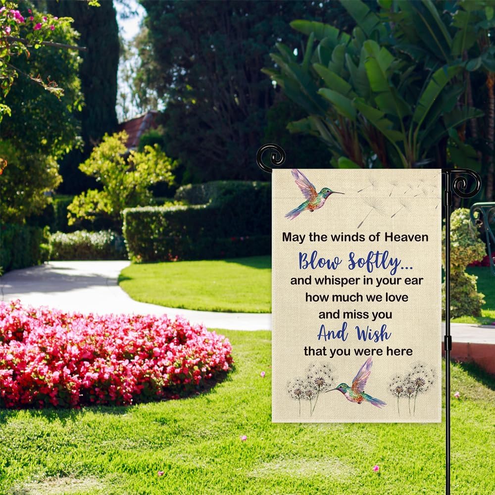 Heavenly Love and Miss You Garden Flag, 12 x 18 Inch Double Sided Yard Flags Banner For Yard Patio Lawn, Remembrance Sympathy Decorations Flags, Compassion Gifts for Families Friends - Image 4