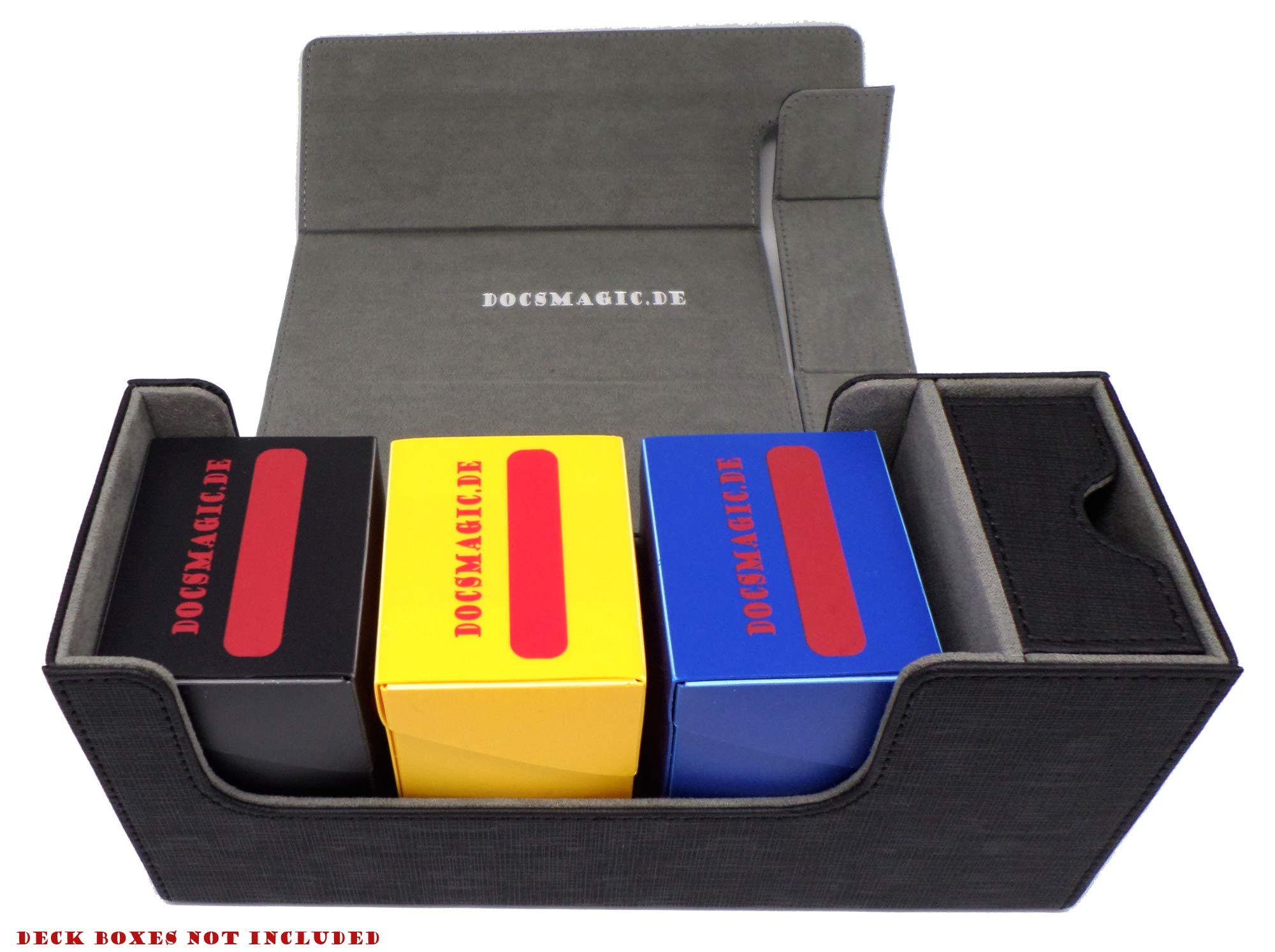 docsmagic.de Premium Magnetic Tray Long Box Black Small - Card Deck Storage - pudełko na karty do przechowywania, kolor czarny