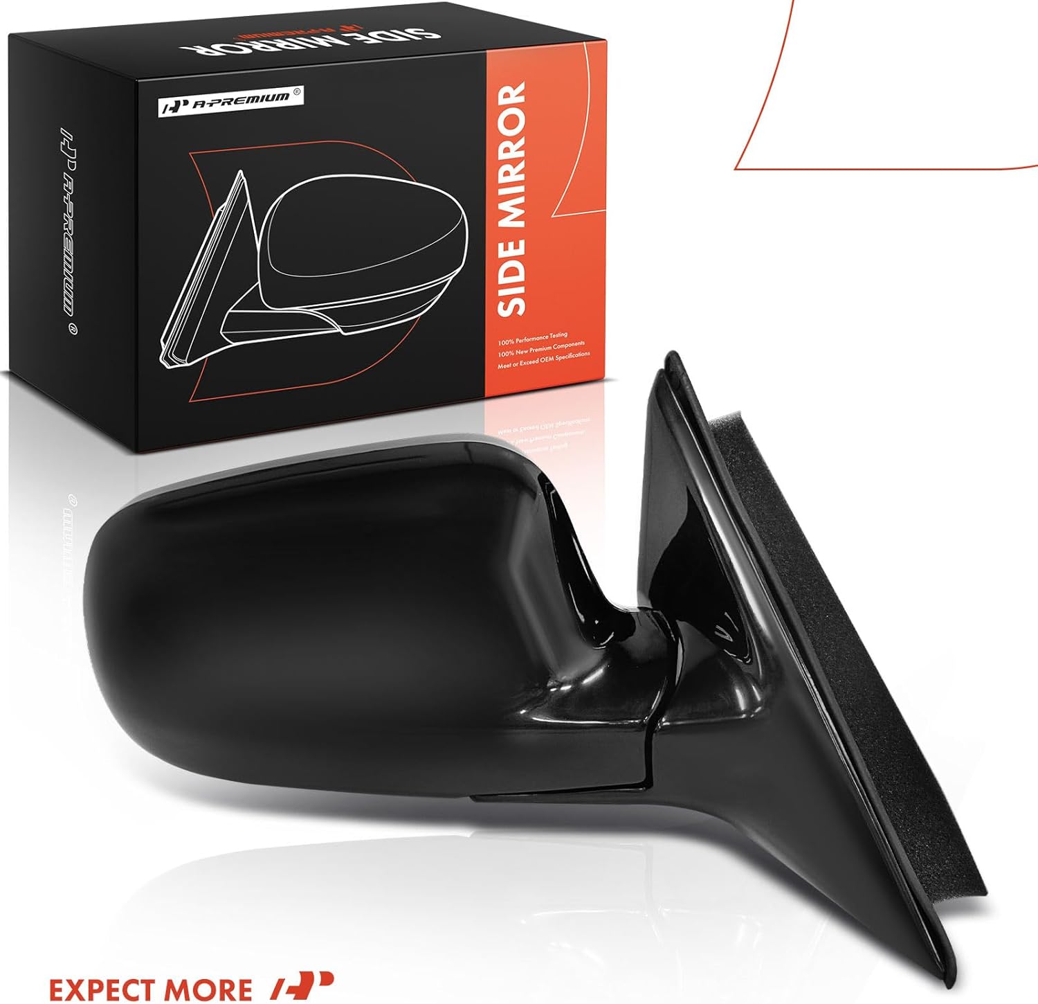 A-Premium Passenger Side Manual Door Mirror - Compatible with Honda Accord 1994 1995 1996 1997 - Non-Heated Manual Folding Black Outside Rear View Mirror - Replace# 76200SV4A03