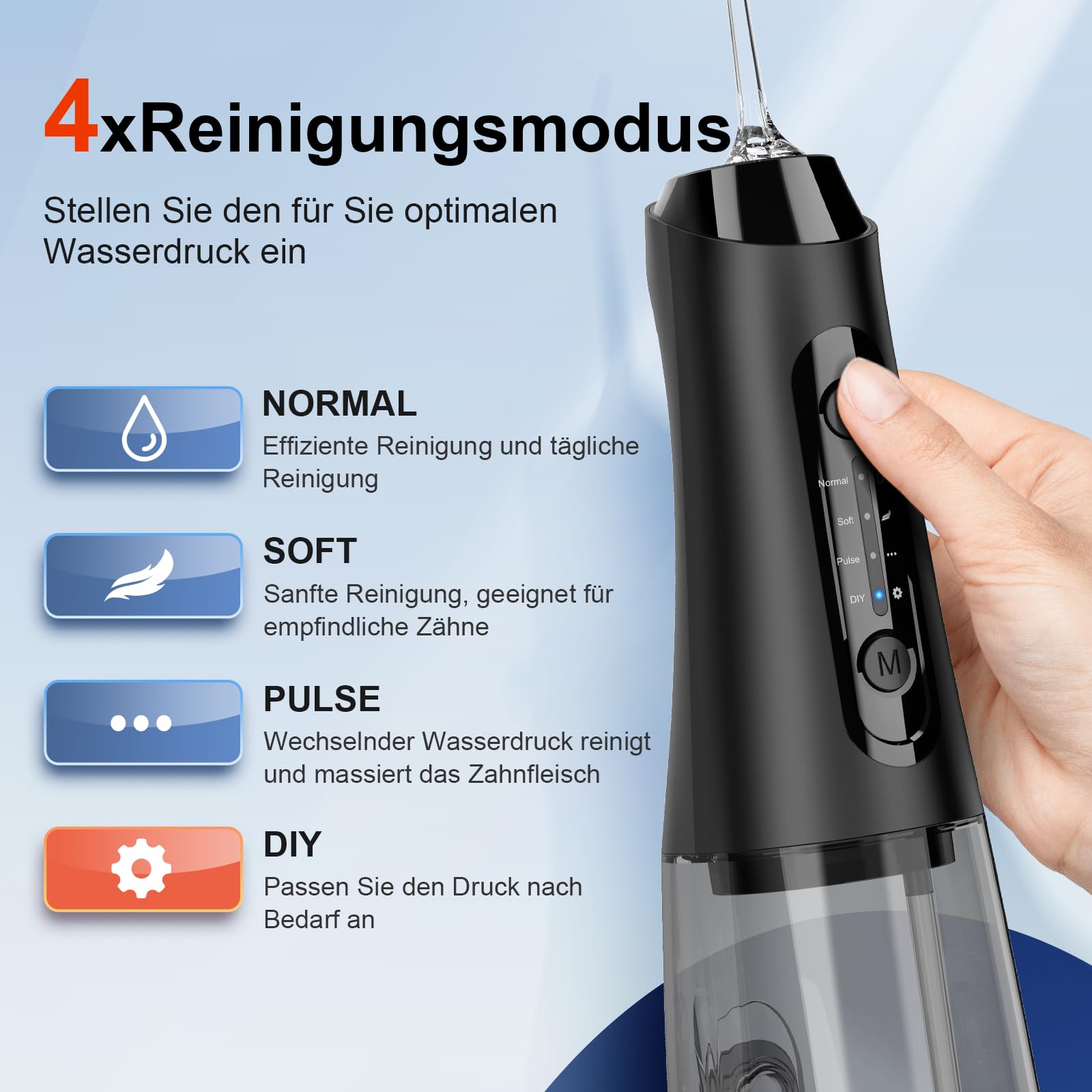 320ML Wassertank IPX7 Wasserdicht, Oral Irrigator Tägliche