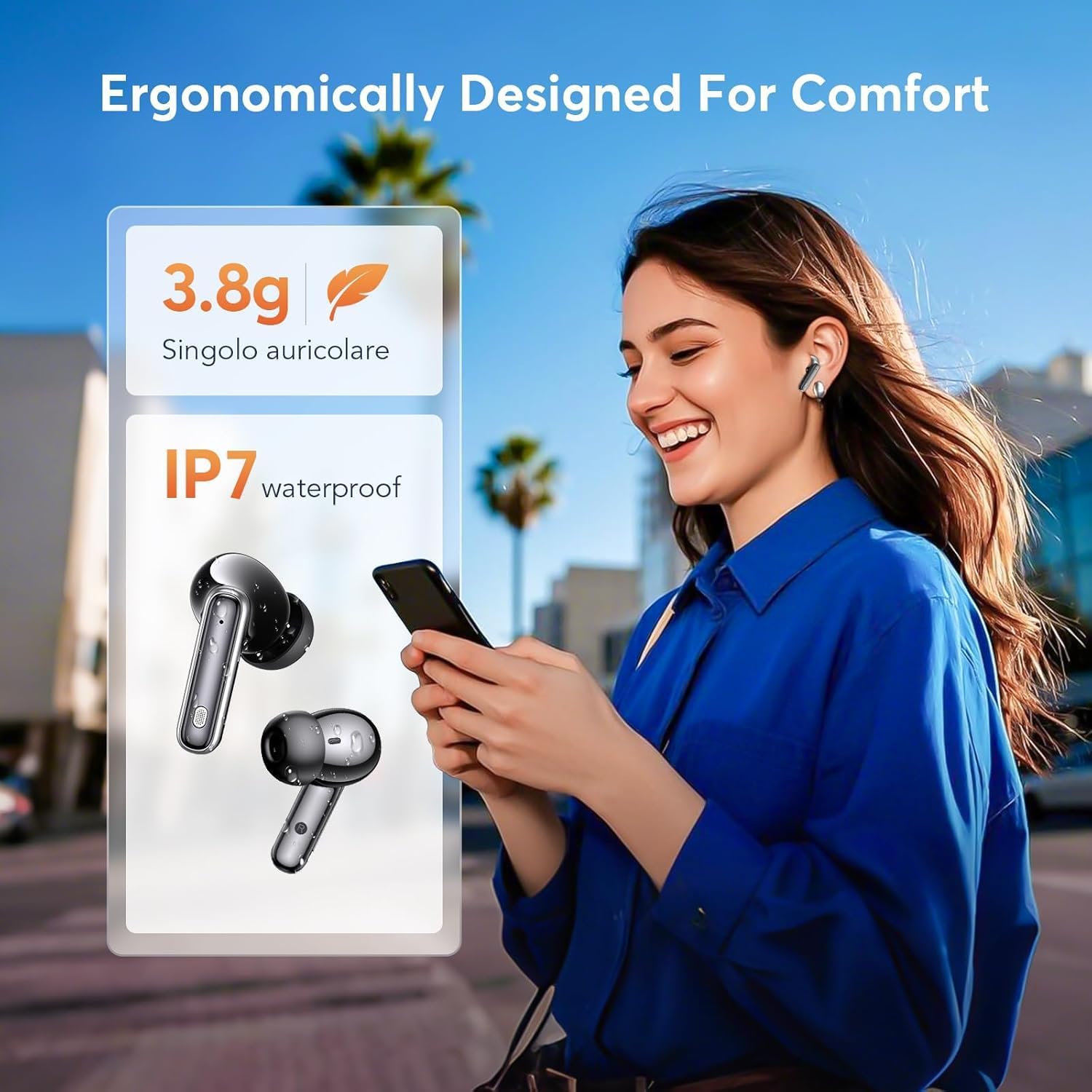 Wireless Earbuds ANC&ENC Bluetooth 5.4 Earphones in Ear Transparency Mode Ear Buds with Dual Noise Cancelling Mic, Deep Bass Stereo Sound, LED Display 36H Playtime Wireless Headphones IP7 Waterproof - Image 6