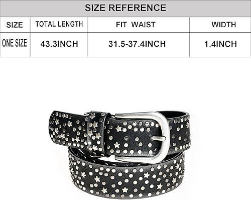 Miniatura 2 de ILuvatar Cuero + PU remache cinturón Rhinestone tachonado cinturones mujer cuero rock mujeres correa para jeans