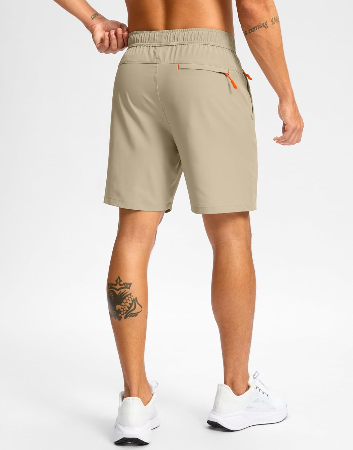 Pudolla Men's Athletic Hiking Shorts Lightweight Workout Gym Shorts for Men Outdoor Casual Travel with 3 Zipper Pockets - Image 4