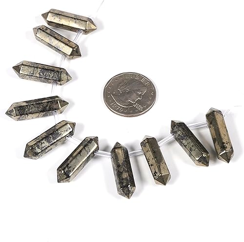 Vista 214 de Cuarzo rosa de 1.28 pulgadas (1.260 in) con piedras preciosas naturales hexagonales para hacer joyas, cuentas de curación de reiki de chakras