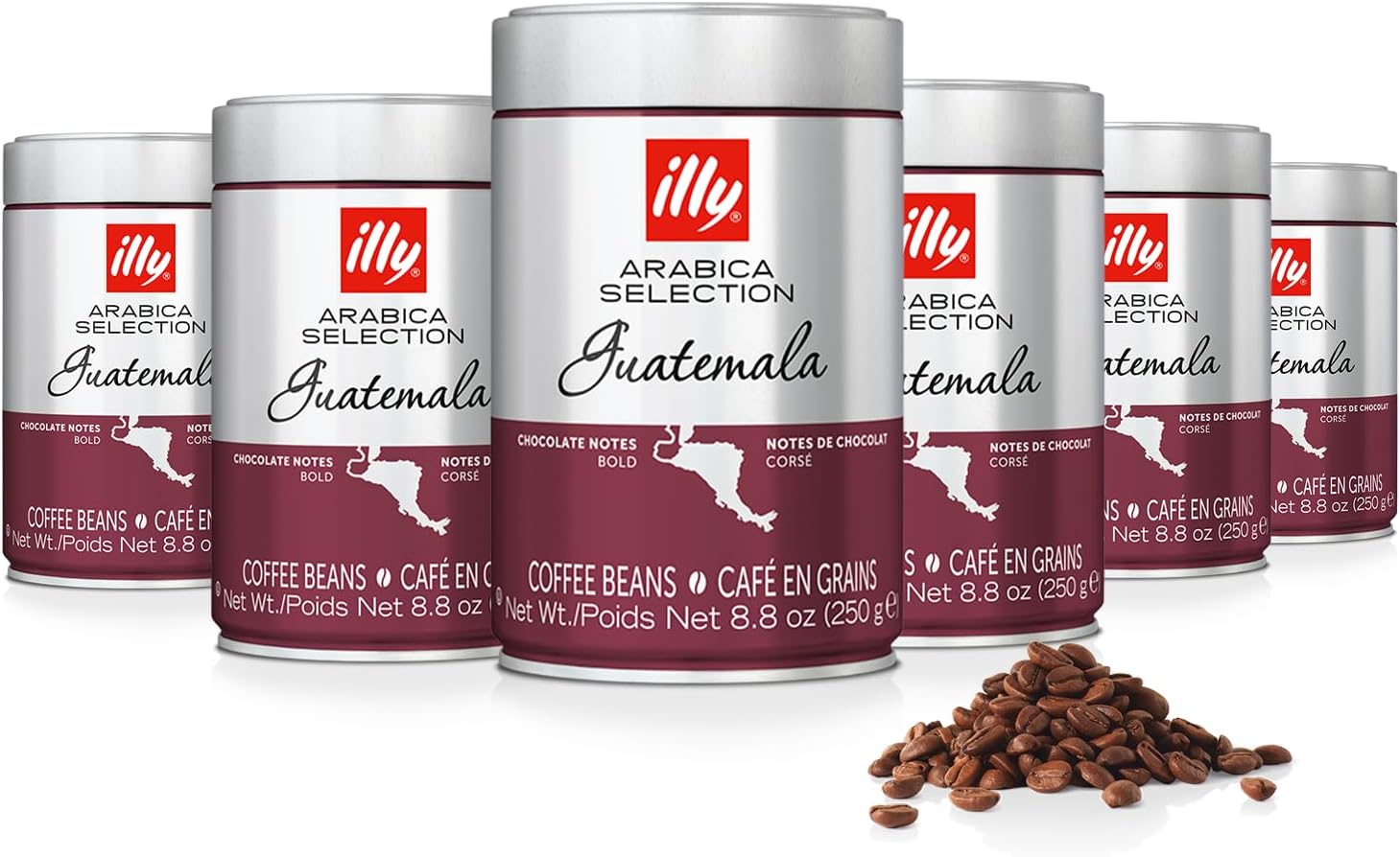 Whole Bean Coffee, Guatemala Single Origin Medium Roast, 8.8oz, 6 Pack