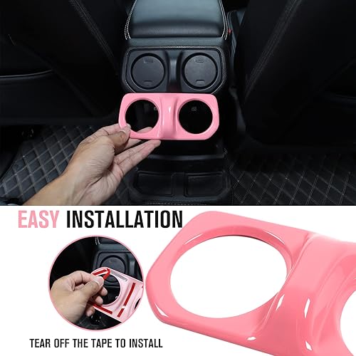 Vista 33 de Cubierta de ventilación trasera de aire acondicionado, accesorios interiores de fibra de carbono para Jeep Wrangler JL Gladiator JT Sahara